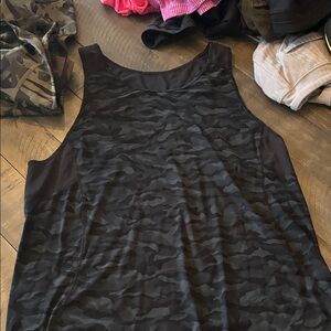 Lululemon Athletica Black Camouflage Tank Top